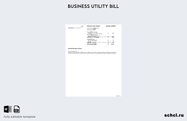 цифровая загрузка шаблона счета за коммунальные услуги для бизнеса Ambit Energ 1